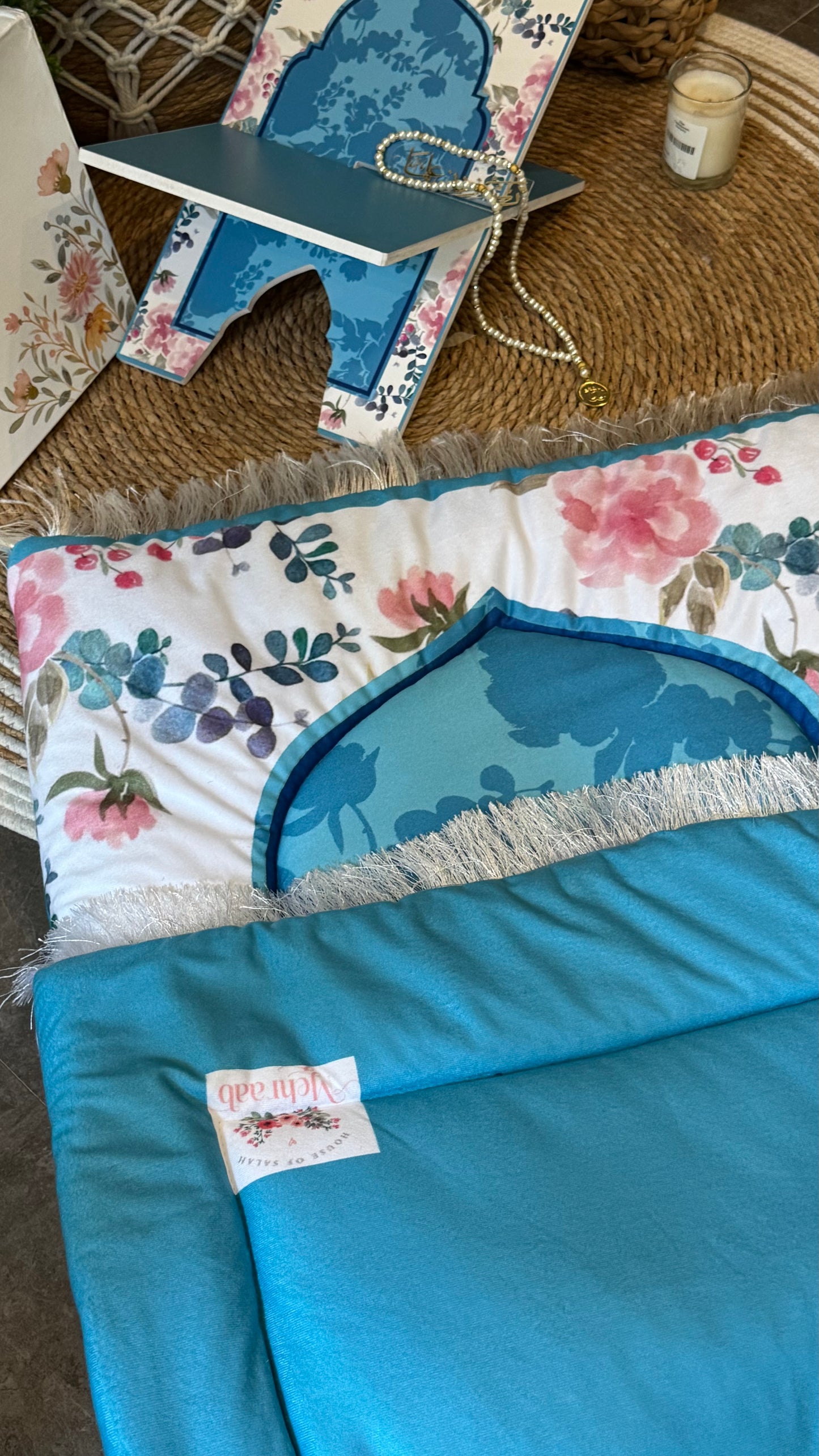 Ad07: Petals of Peace – Premium Floral Prayer Mat