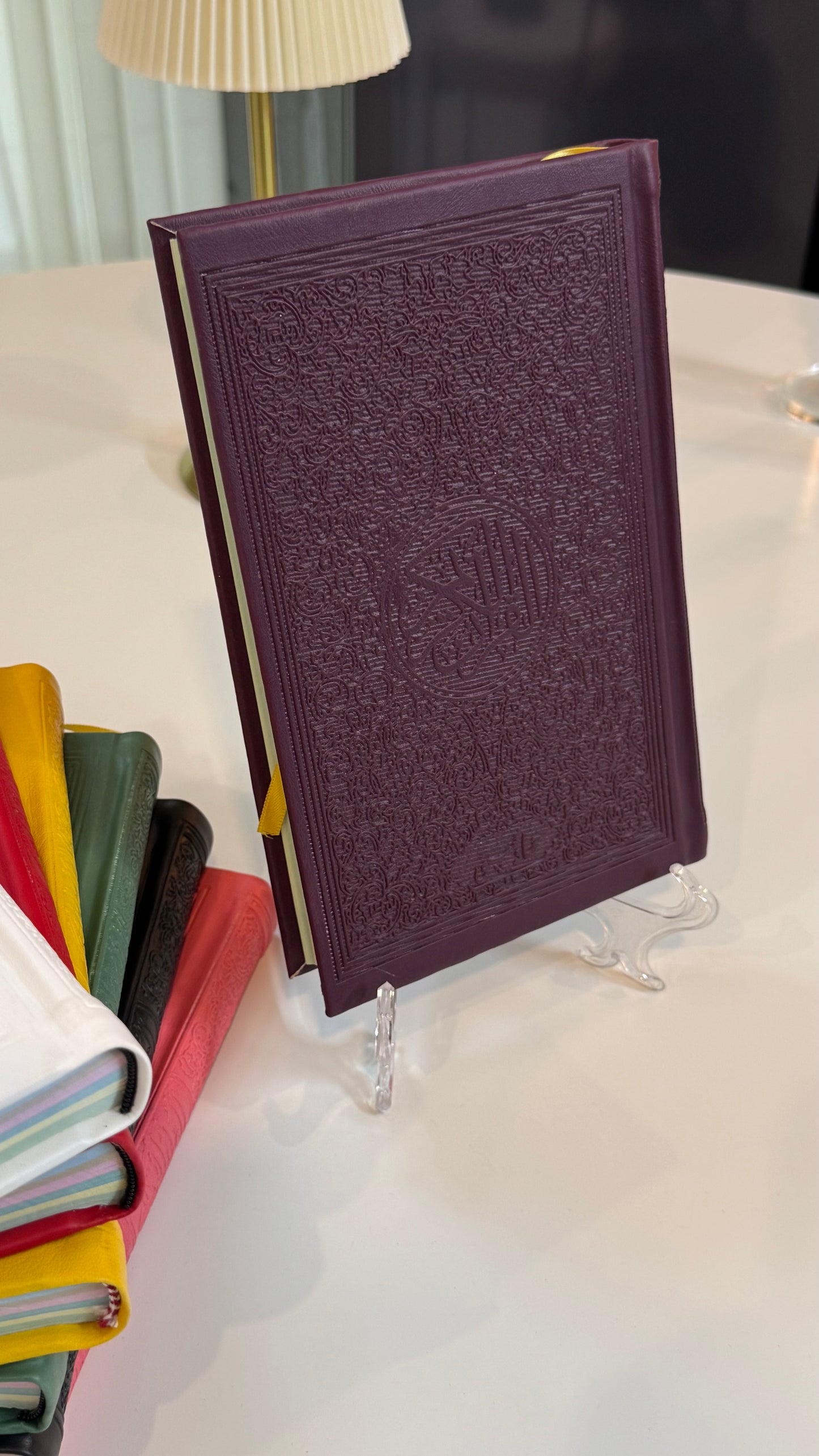 Purple color leather rainbow Quran