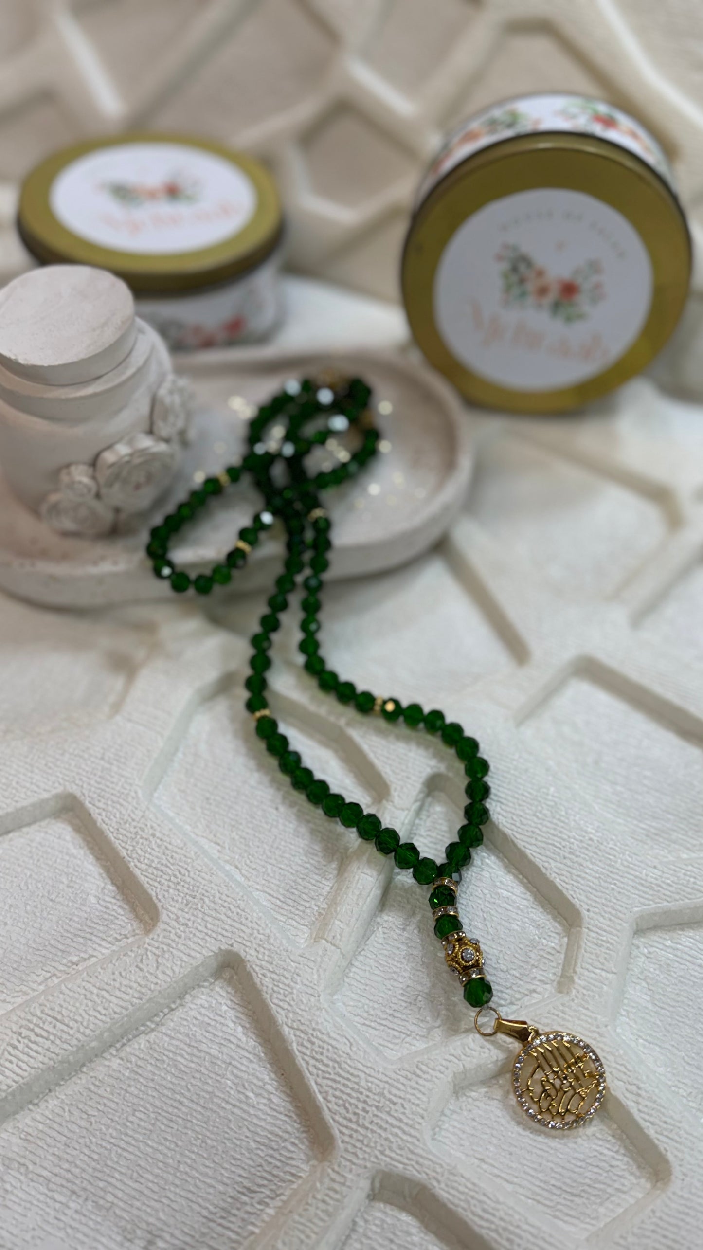 T01: Green colour tasbeeh.