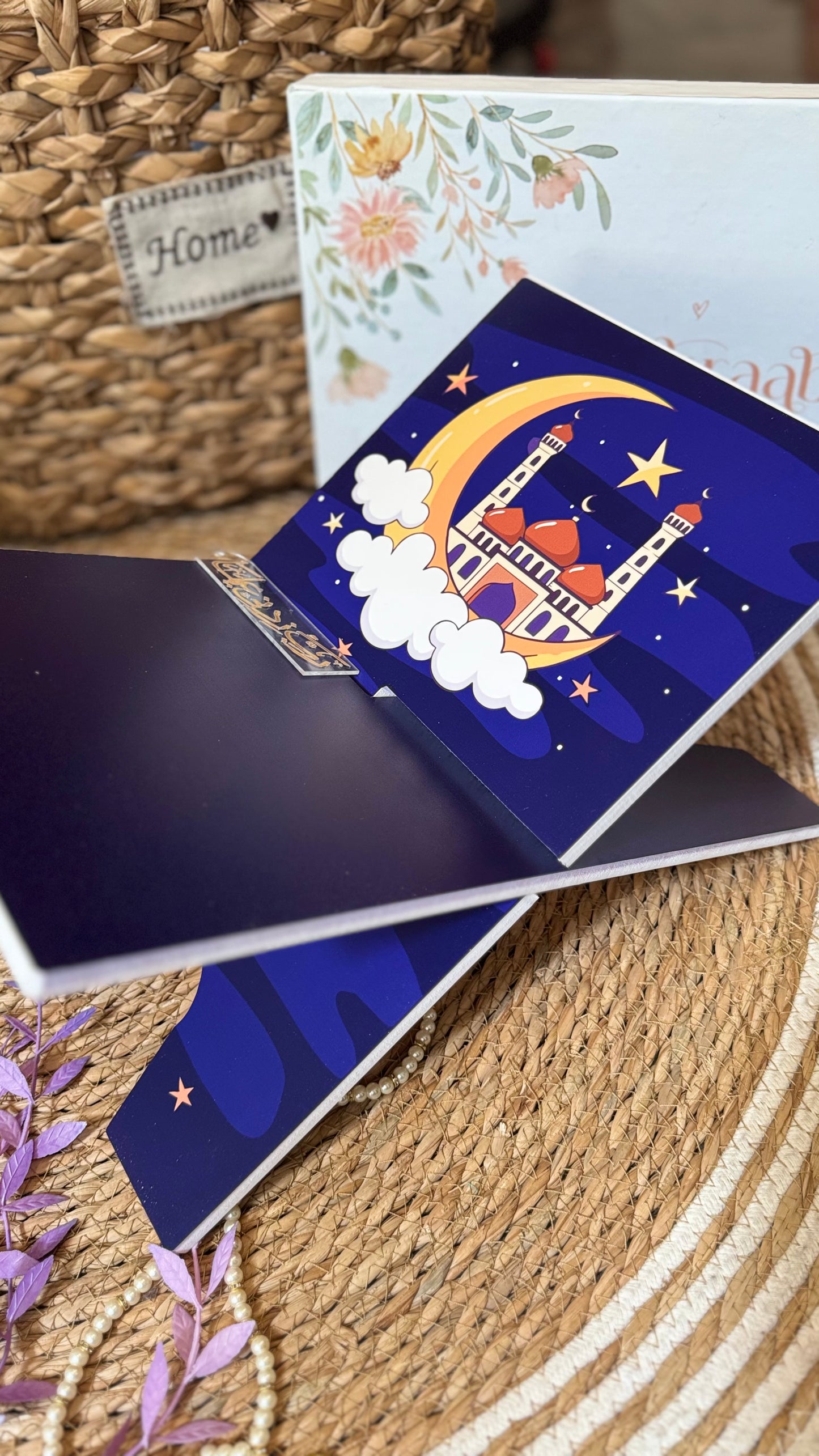 Rk09:purple Rehal with moon and mosque.