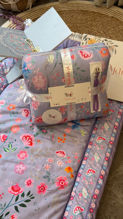 Noor-e-Gul – Lilac Mist blessing bundle ( prayer mat,Rehal,tasbeeh & bookmark)