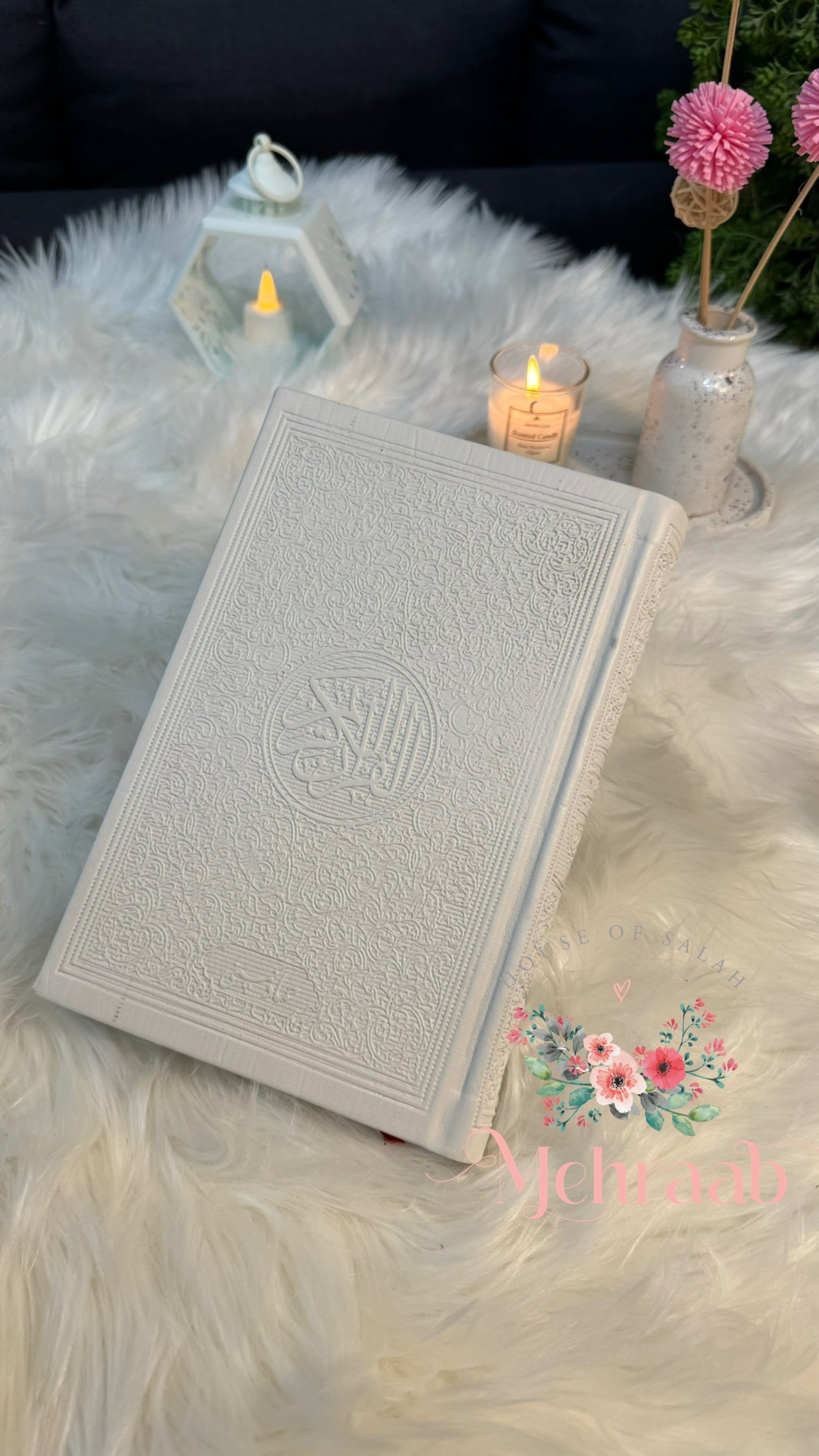 White leather rainbow Quran