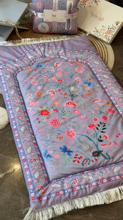 Noor-e-Gul – Lilac Mist blessing bundle ( prayer mat,Rehal,tasbeeh & bookmark)