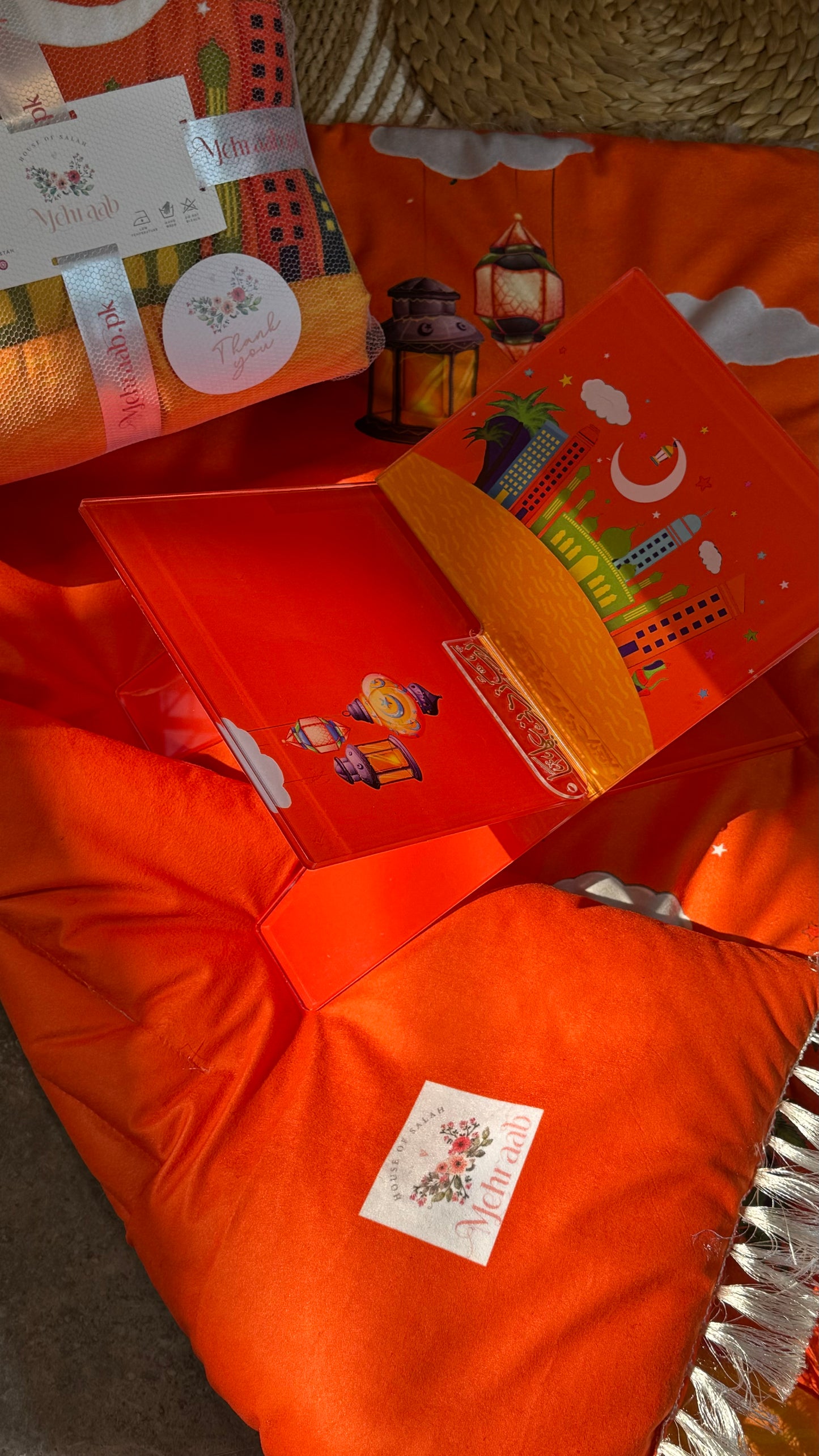 K27:Vibrant Orange kids prayer Mat.