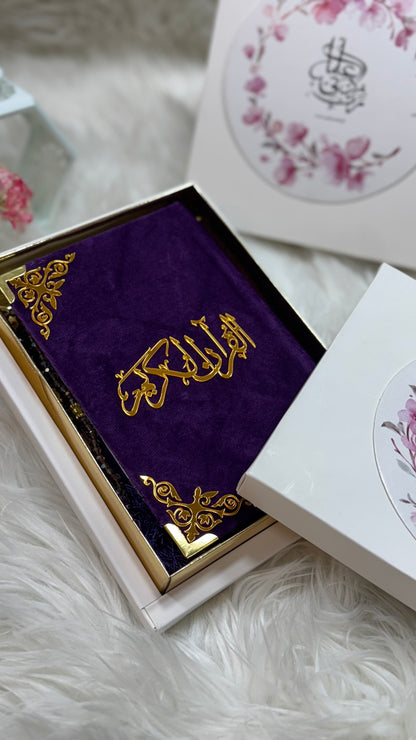 Purple velvet Quran pak