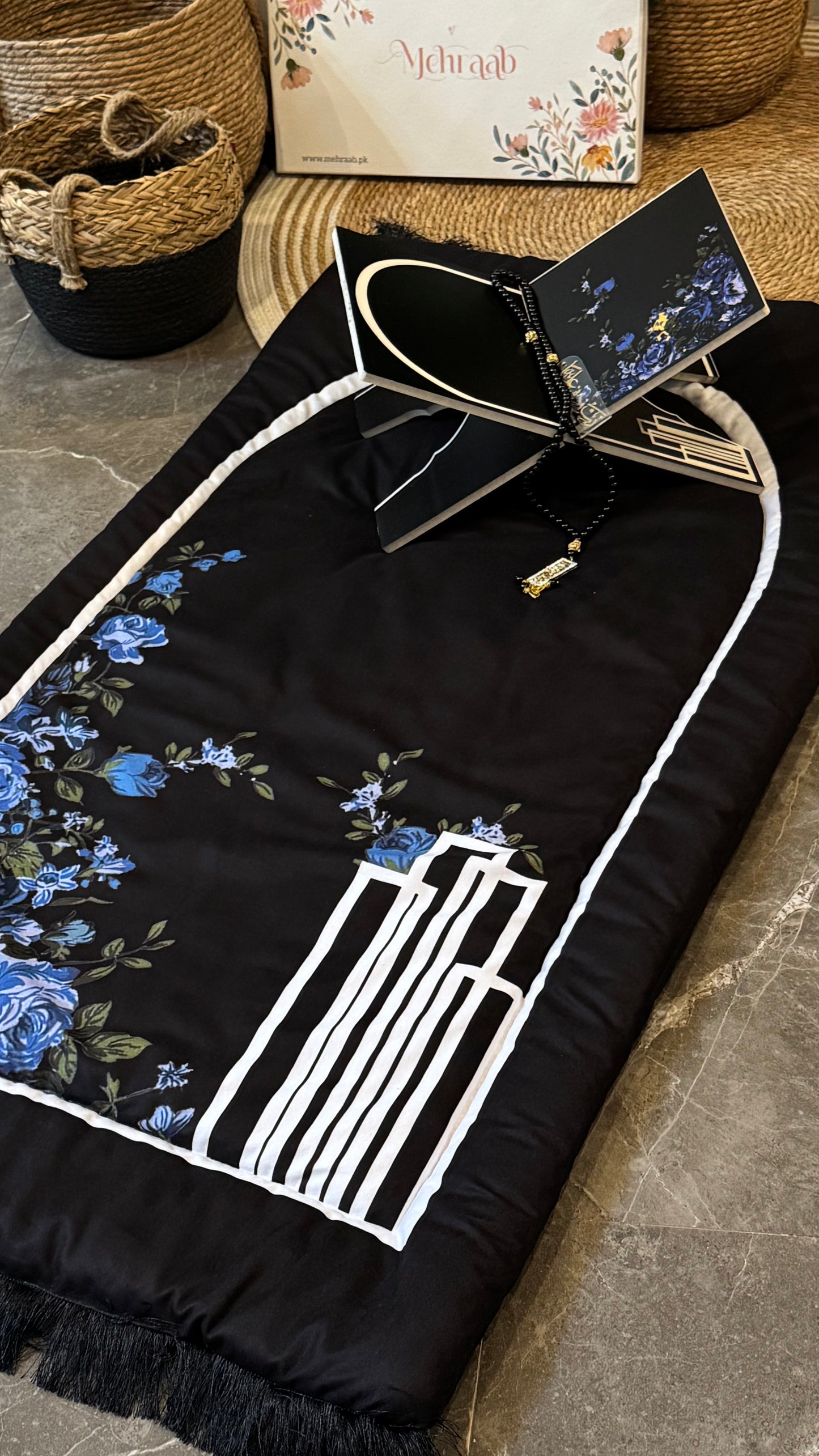 Noir Blue Elegance Adult Prayer Mat