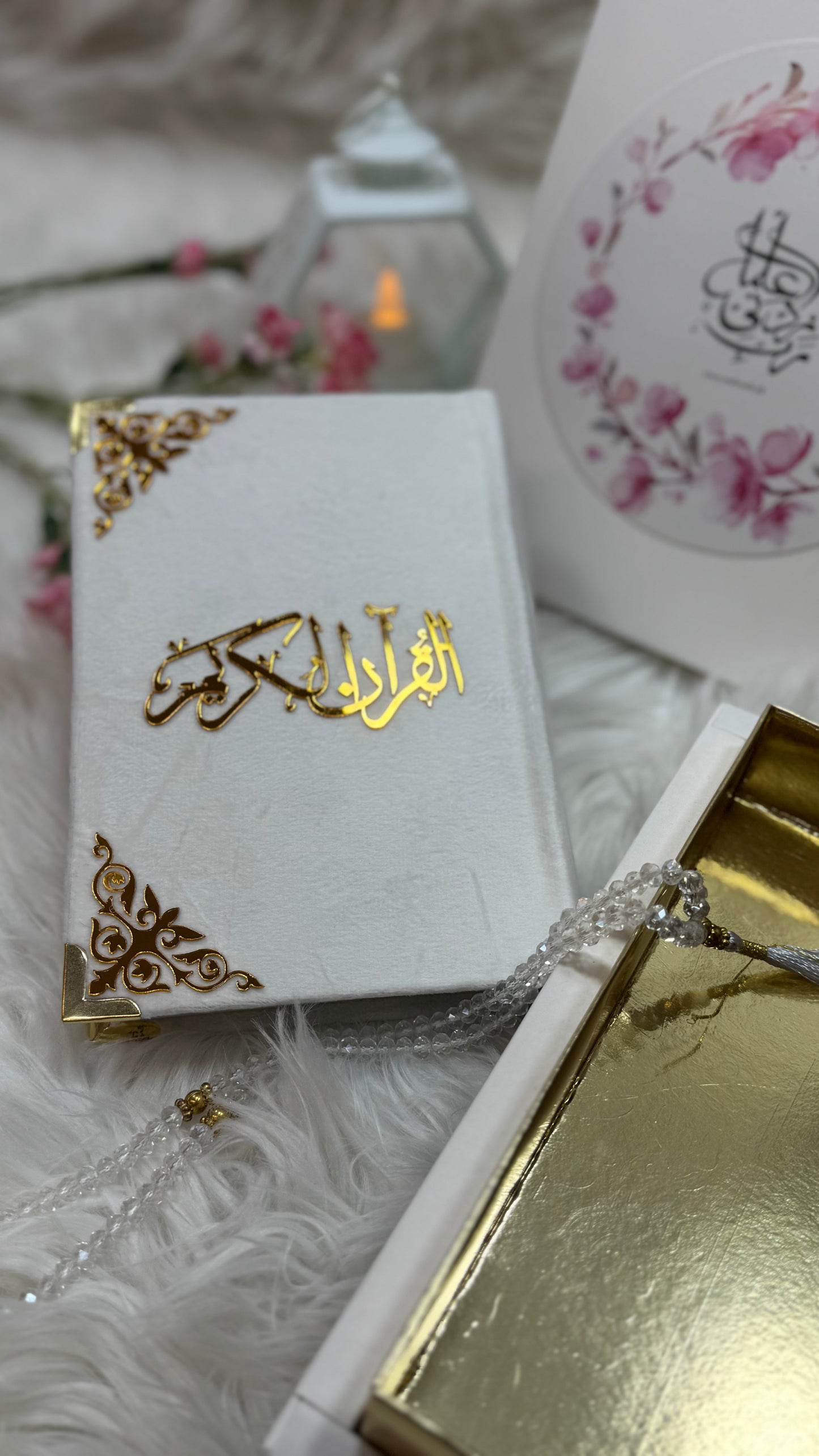 White Velvet Quran pak