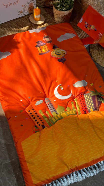 K27:Vibrant Orange kids prayer Mat.