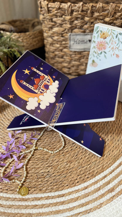 Rk09:purple Rehal with moon and mosque.