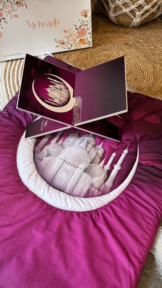 Ruby Glow blessing bundle (prayer Mat, Rehal, tasbeeh & bookmark)