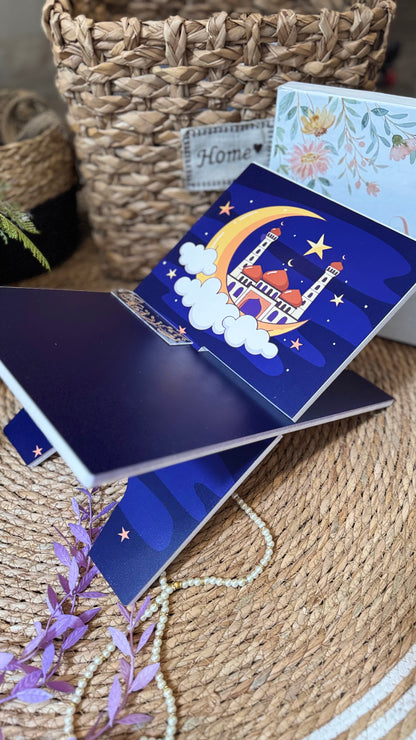 Rk09:purple Rehal with moon and mosque.