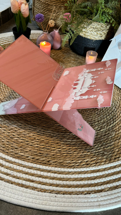 Rk06:Soft pink color Rehal /Quran holder