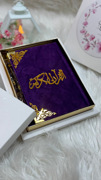 Purple velvet Quran pak