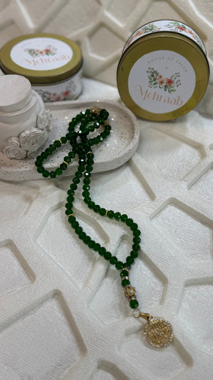 T01: Green colour tasbeeh.