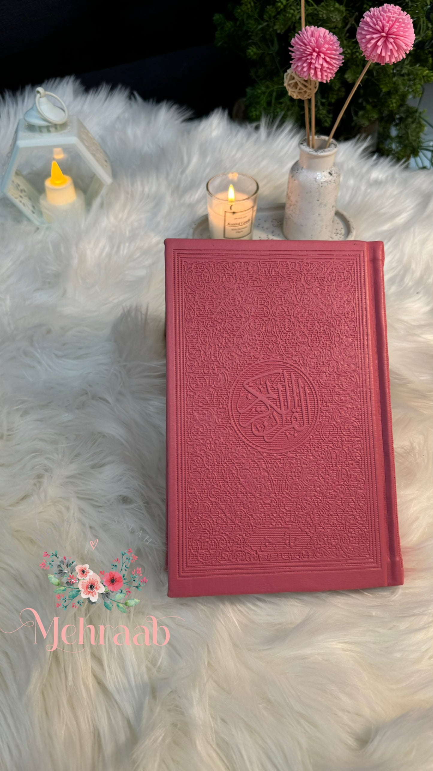 Pink leather rainbow Quran