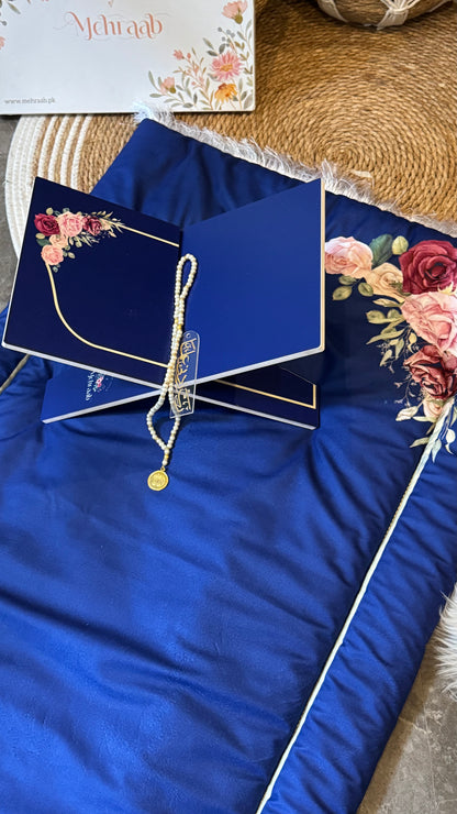Ad09: Royal Blossom Blessing bundle (prayer mat ,Rehal tasbeeh & bookmark)