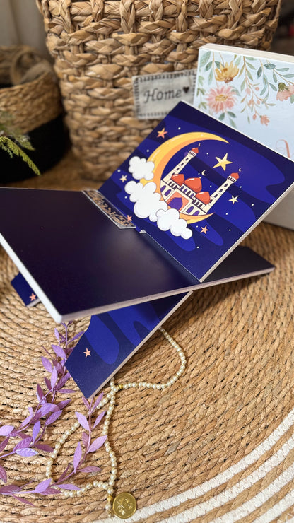 Rk09:purple Rehal with moon and mosque.