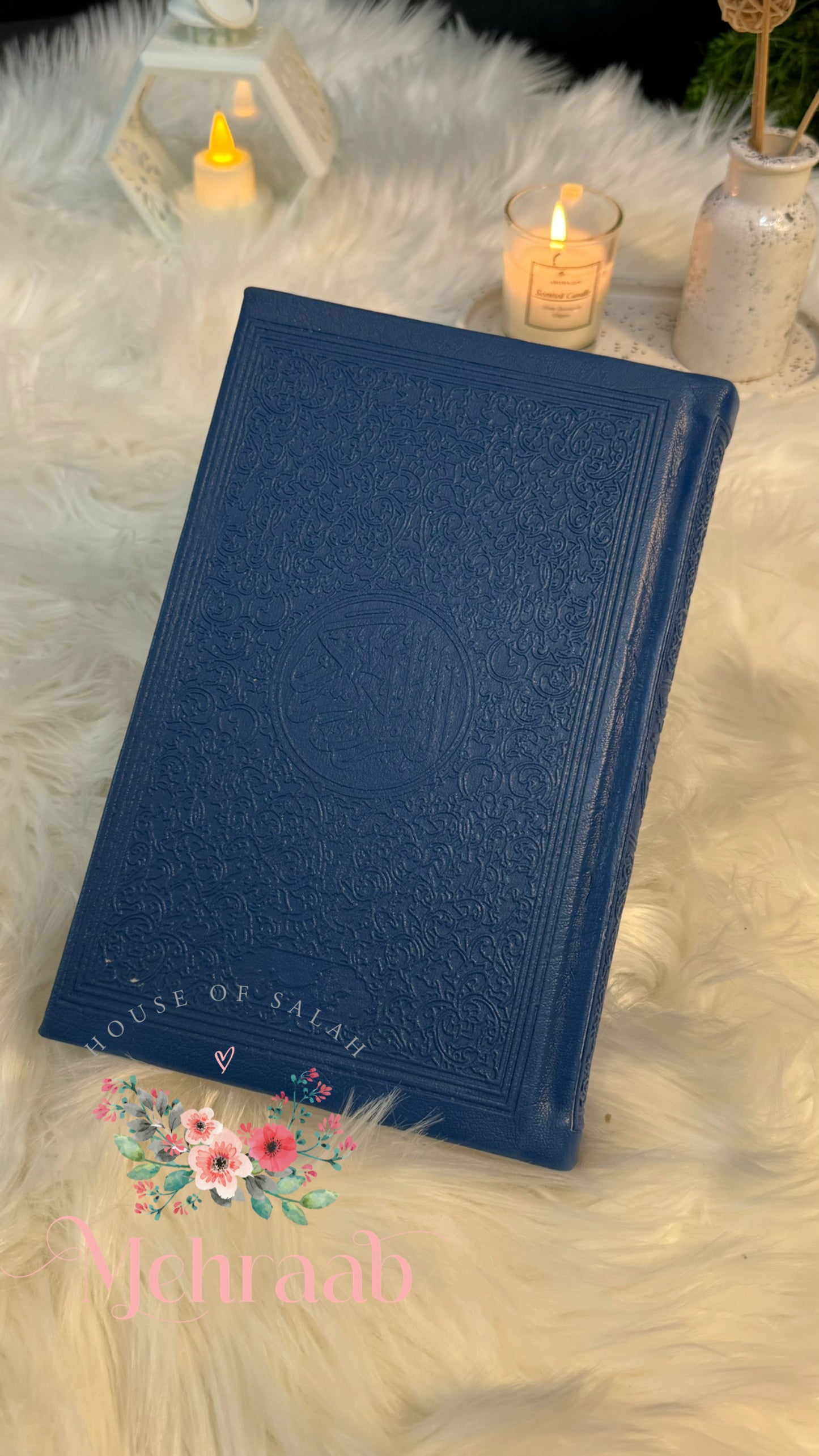 Blue leather rainbow Quran